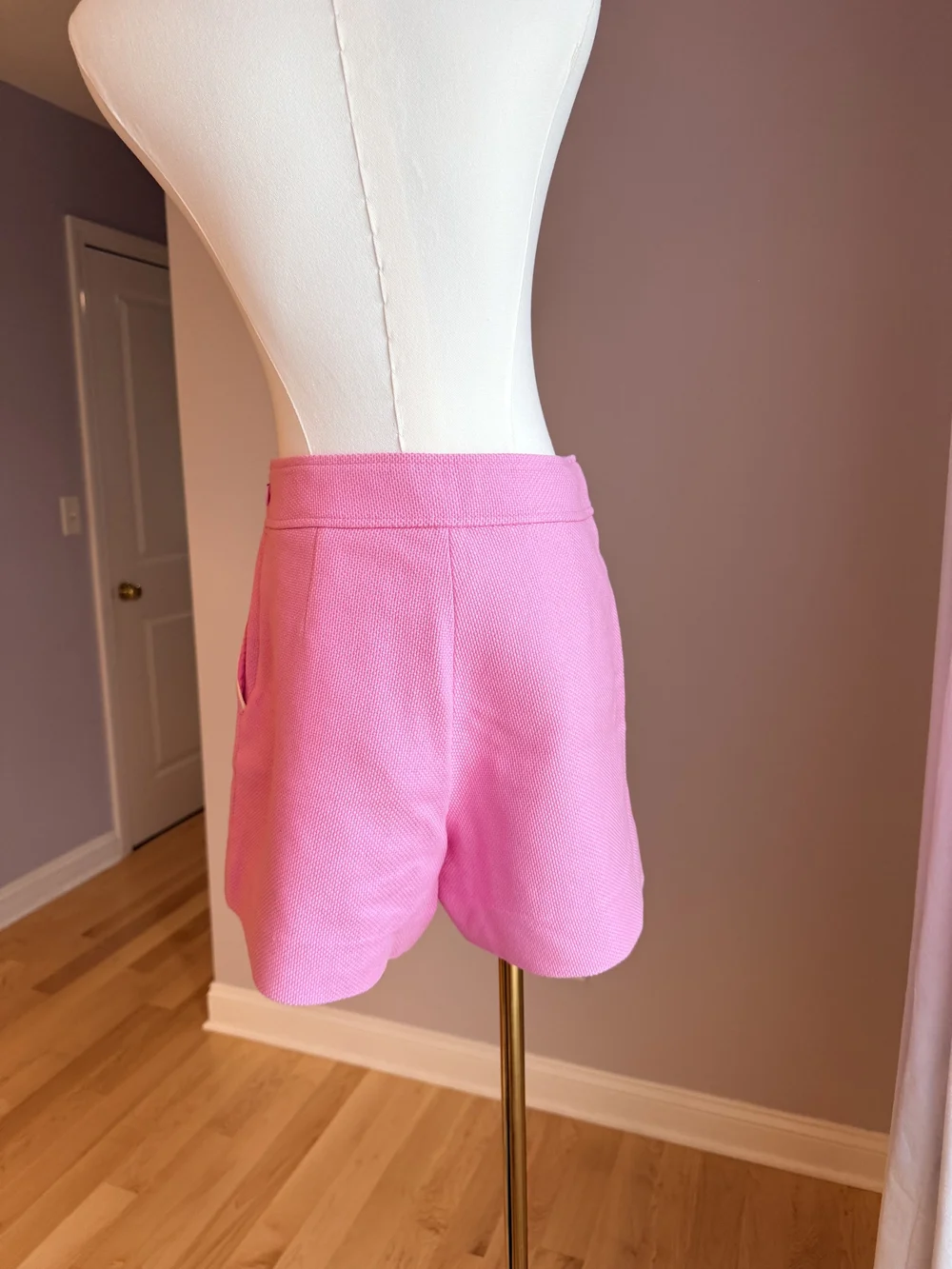 J. Crew Pink High-Rise Button-Accent Vintage Shorts